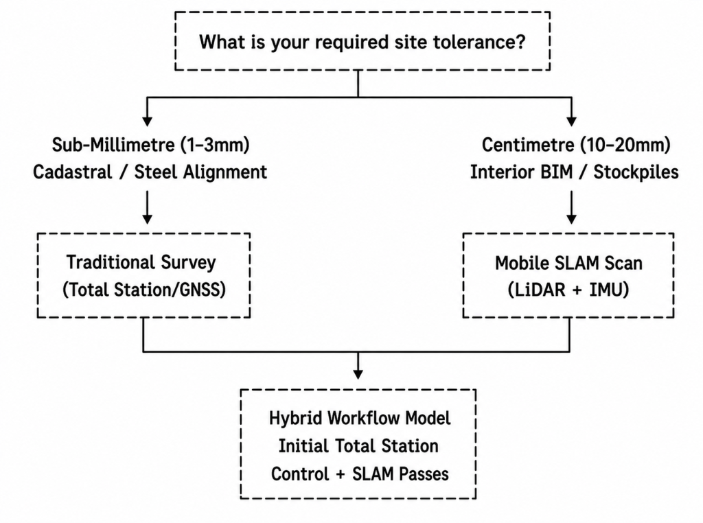 site tolerance framework SLAM Scanning vs. Traditional Surveying: Which Is Right for Your Construction Project? 4 Site Tolerance Framework to Determine the Survey Tool